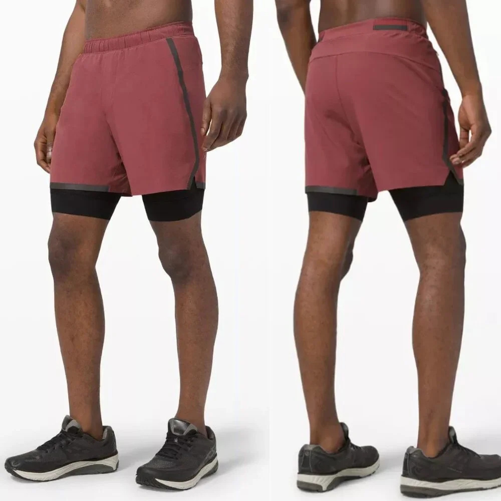 Lululemon Surge Running Short 6" Lined Smokey Red - 27422